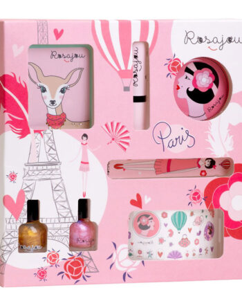 Rosa Jou Makeup Sæt – Øjenskygge, Læbestift & Neglelak!