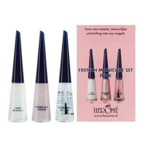 Pink Herome Fransk Manicure Sæt - Herome Beautylife  - 8711661022042