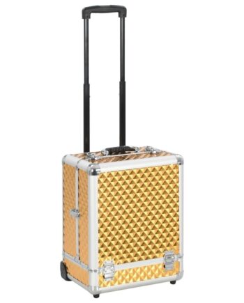 Guld Makeupkuffert Aluminium Farvet - Boligcenter Beautylife  - 8718475729914