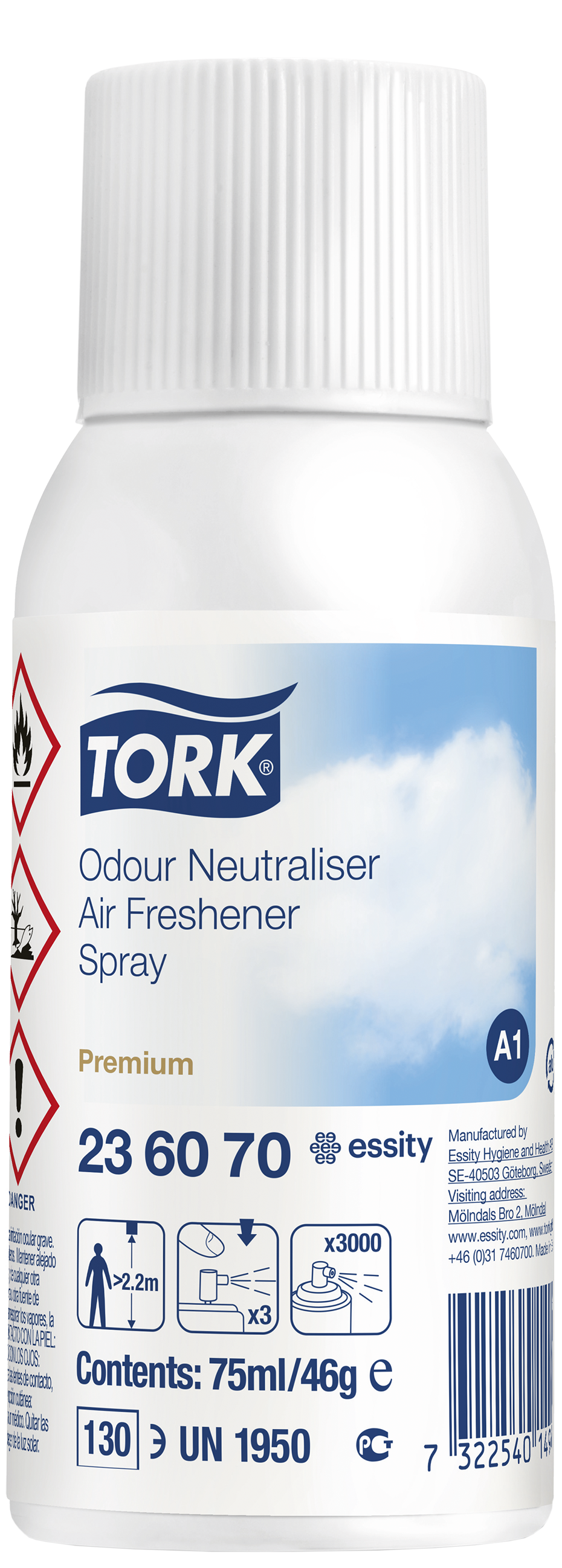 Tork Luftfrisker Premium Spray 1275ml - Frisk Duft til Hjemmet
