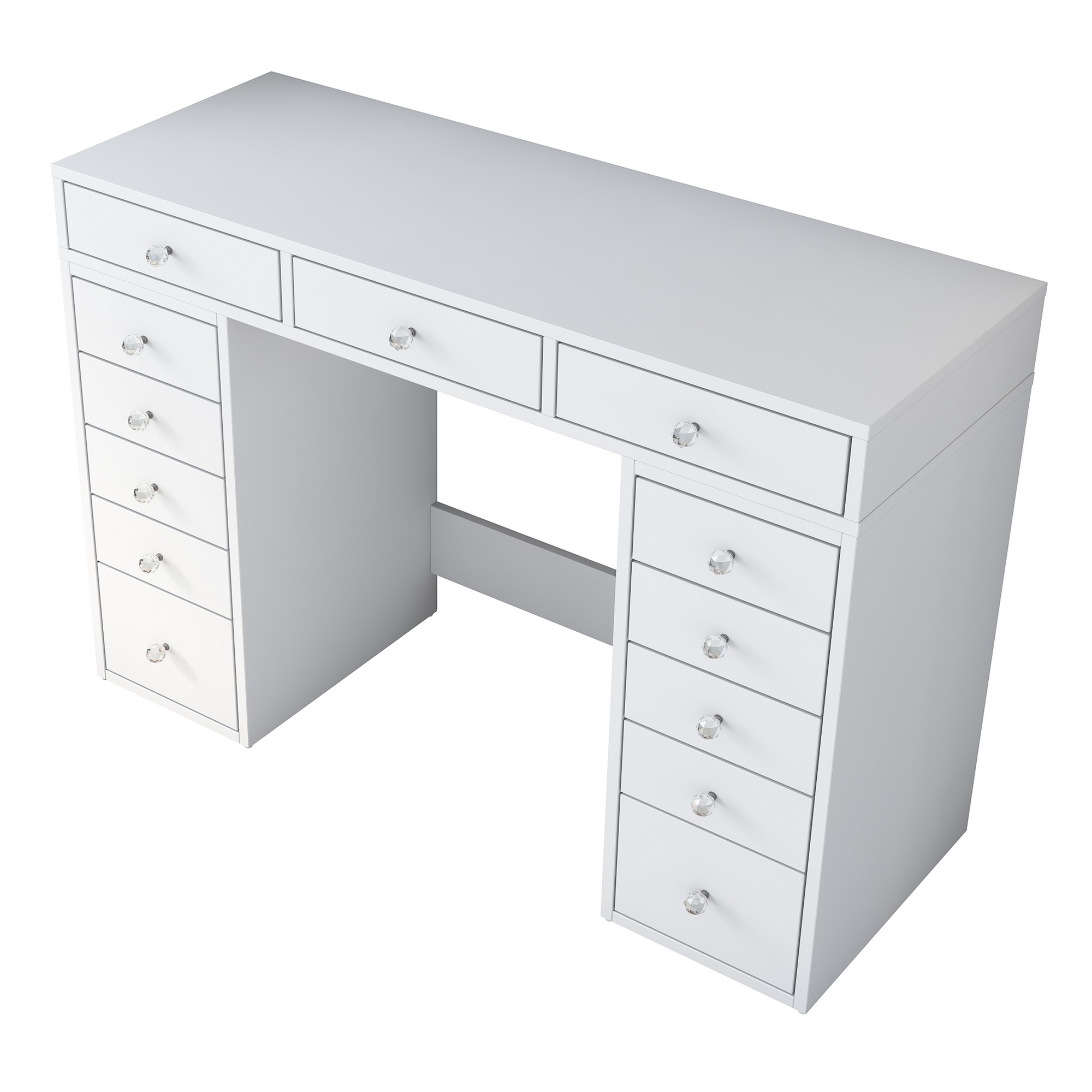 Hvid Nordvrk Bj106 Makeup Bord Skuffer Melamin 120x44 - NordvÄrk Beautylife  - 8684282480693