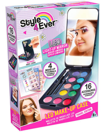 Multifarvet Mini Makeup Etui med LED Lys – Stilfuld Opbevaring