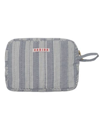 Stockholm Stripe Makeup Clutch Sea - Habiba Beautylife  - 5713330013989