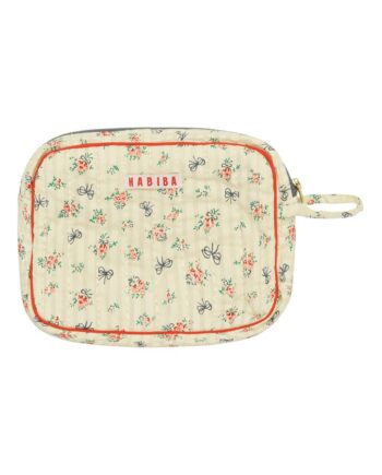 Lille Sløjfe Makeup Clutch i Vanilje - Habiba Beautylife