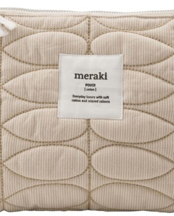 Hvid Makeup Pung Meraki Mentha Beige Quiltet Kosmetiktaske H20 L30 - Meraki Beautylife  - 5707644836235