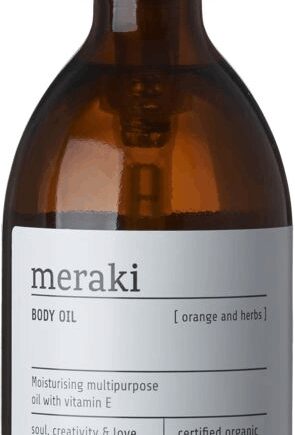 Hvid Body Oil Kropsolie Meraki Olie Serie 300 Økologisk Eco Cosmos Organic - Meraki Beautylife  - 5707644529656