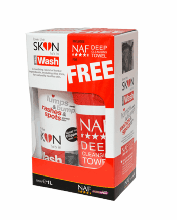 NAF Skin Wash med Håndklæde - Mild Pleje til Hestens Hud