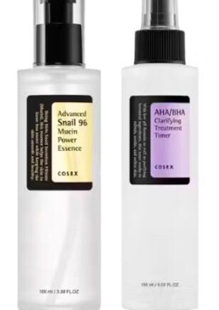Cosrx Advanced Snail Mucin Power Essence & Aha Bha Clarifying Treatment Toner Spray 100 150 - Cosrx Beautylife  - 8809416470009