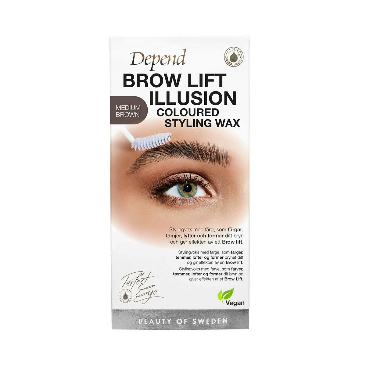 Depend Brow Lift Illusion Wax Medium Brown - Depend Beautylife  - 7391715049747