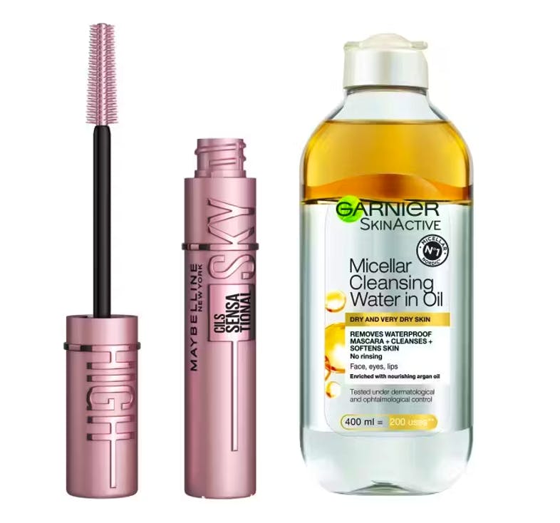 Sort Luxplus Maybelline Lash Sensational Sky High Mascara Very Black & Garnier Micellar Oil For Dry Skin 400 - Luxplus Beautylife  - 0000030166967