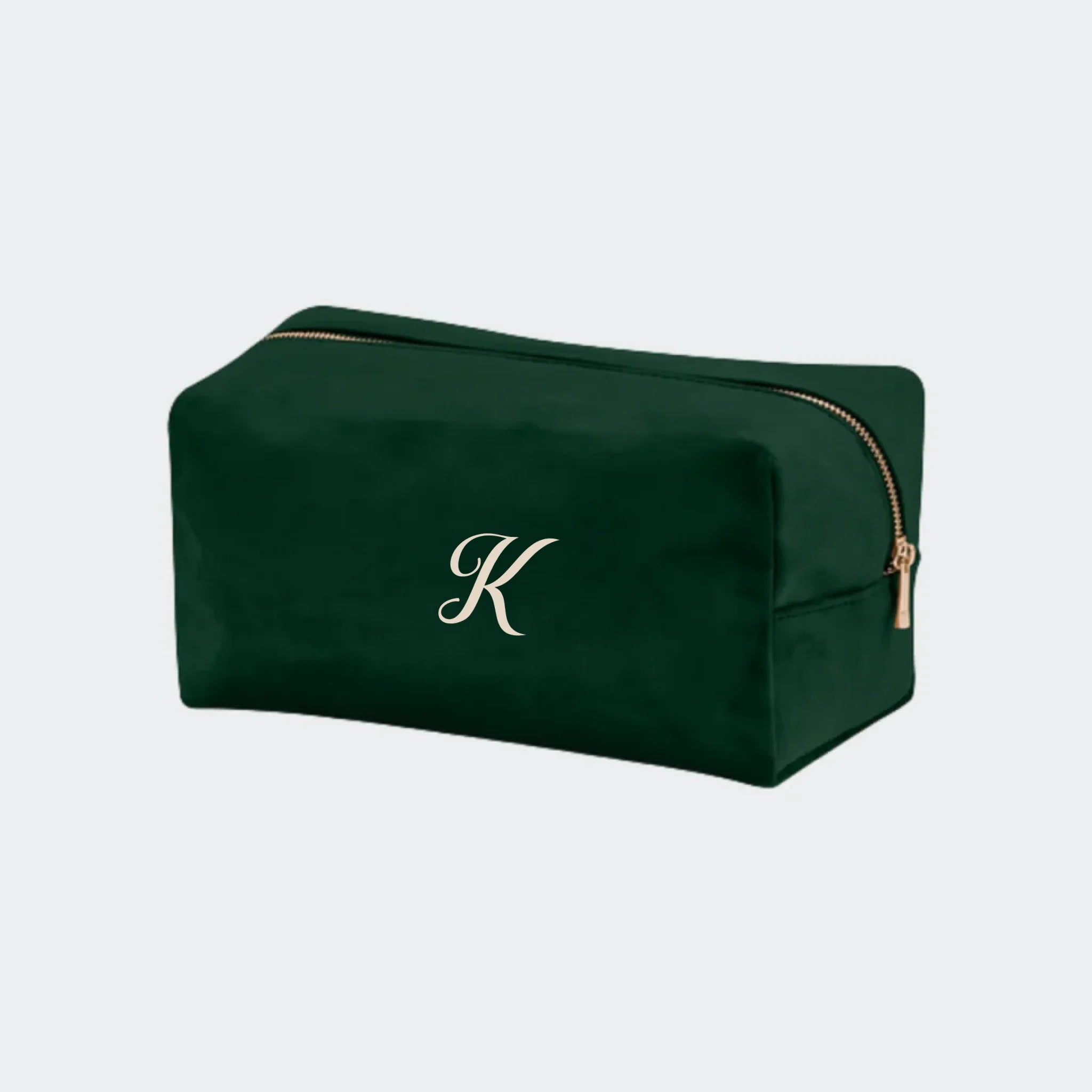 Grøn Lille Velour Makeuptaske Mørke Lille Velour Makeuptaske Mørke - 123unik Beautylife