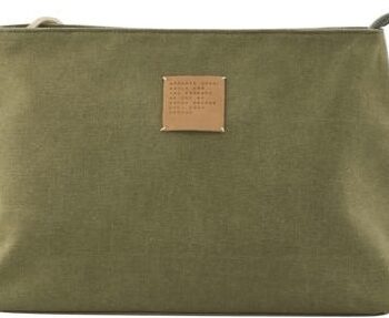 Grøn Toilettaske Makeuptaske House Doctor Toilettaske Serie Army Kanvas Læder Polyester 32x12x24 - House Doctor Beautylife  - 5707644460843