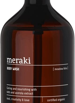 Brun Bodywash Meraki Meadow Bliss 490 Cosmos økologisk Kropsvask Med Havreekstrakt Glycerin & Aloe Vera - Meraki Beautylife  - 5707644834071