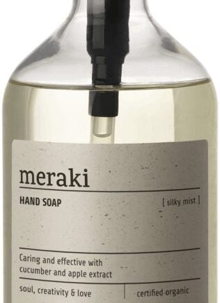 Transparent Meraki Silky Mist Flydende Håndsæbe Cosmos økologisk Med Agurk & æble Mild Plejende Formel - Meraki Beautylife  - 5707644528086