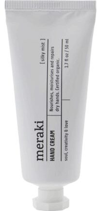 Hvid Håndcreme Meraki Silky Mist økologisk Fugtgivende Med Aloe Vera & Jojoba Nærende Kakaosmør Ikke Fedtet Diskret Citrusduft - Meraki Beautylife  - 5707644529588