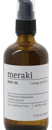 Hvid Kropsolie & Massageolie Meraki Olie Serie Økologisk 100 - Meraki Beautylife  - 5707644529632