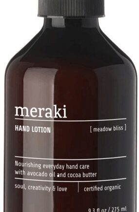 Sort Håndlotion Meraki Meadow Bliss Ø6h16 Økologisk Certificeret Fugt & Beskyttelse Med Aloe Vera Glycerin & Avocadoolie - Meraki Beautylife  - 5707644701946