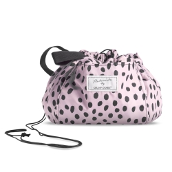 Rosa Makeup Taske Drawstring Prikker - Gillian Jones Beautylife  - 5713982010848